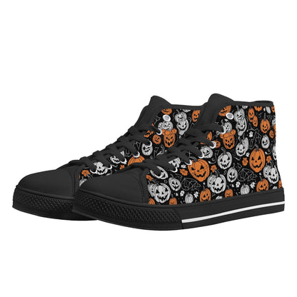 Womens Rubber High Top Jack-O-Lantern Canvas Shoes DeRose Seasonal