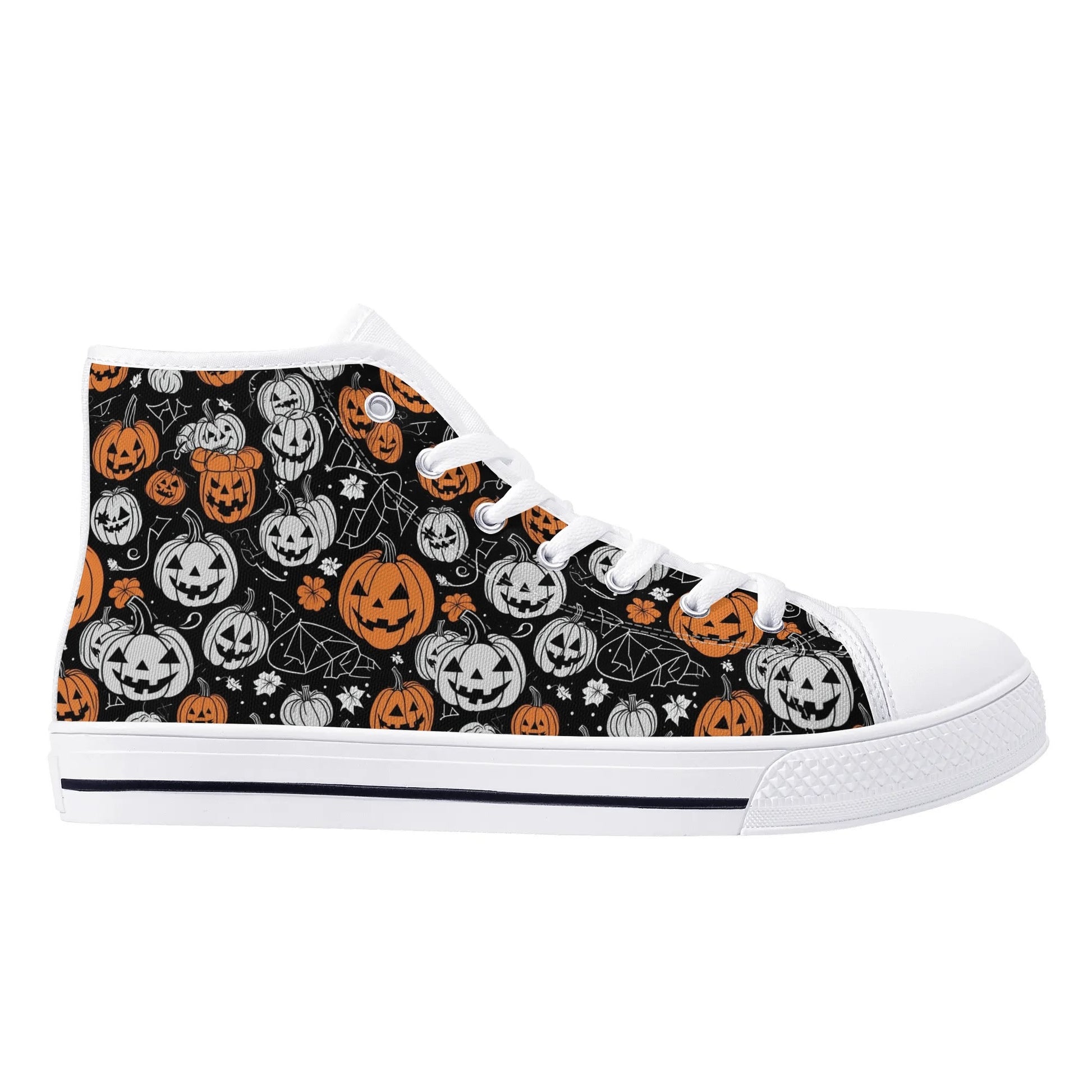 Womens Rubber High Top Jack-O-Lantern Canvas Shoes DeRose Seasonal