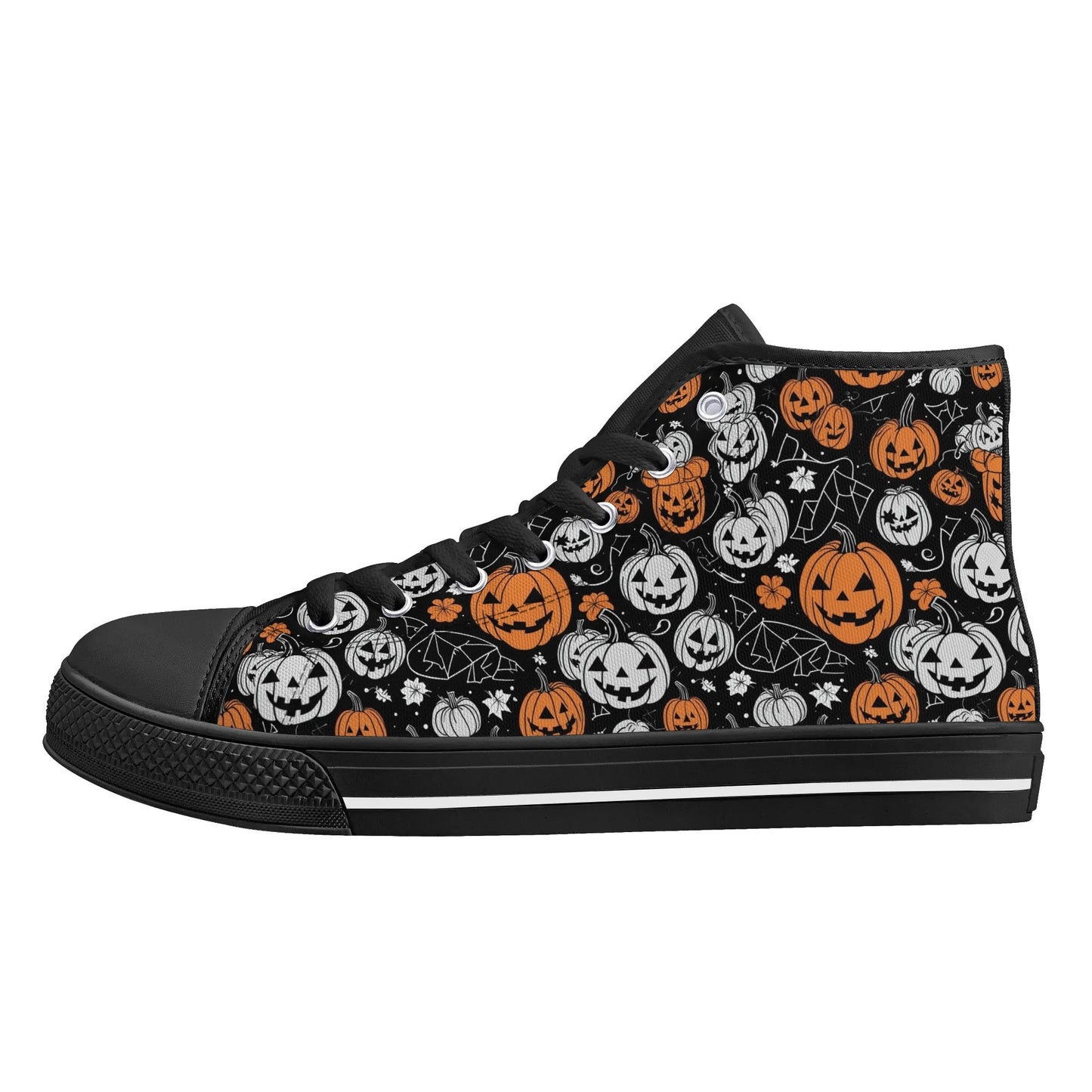 Womens Rubber High Top Jack-O-Lantern Canvas Shoes DeRose Seasonal