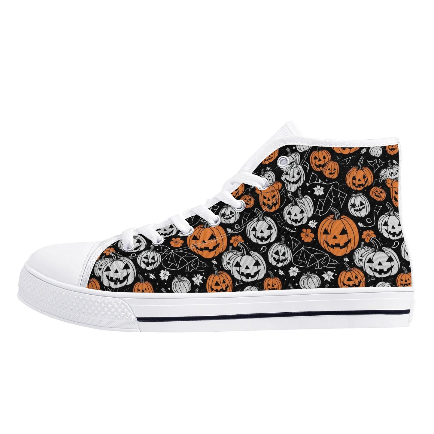 Womens Rubber High Top Jack-O-Lantern Canvas Shoes DeRose Seasonal