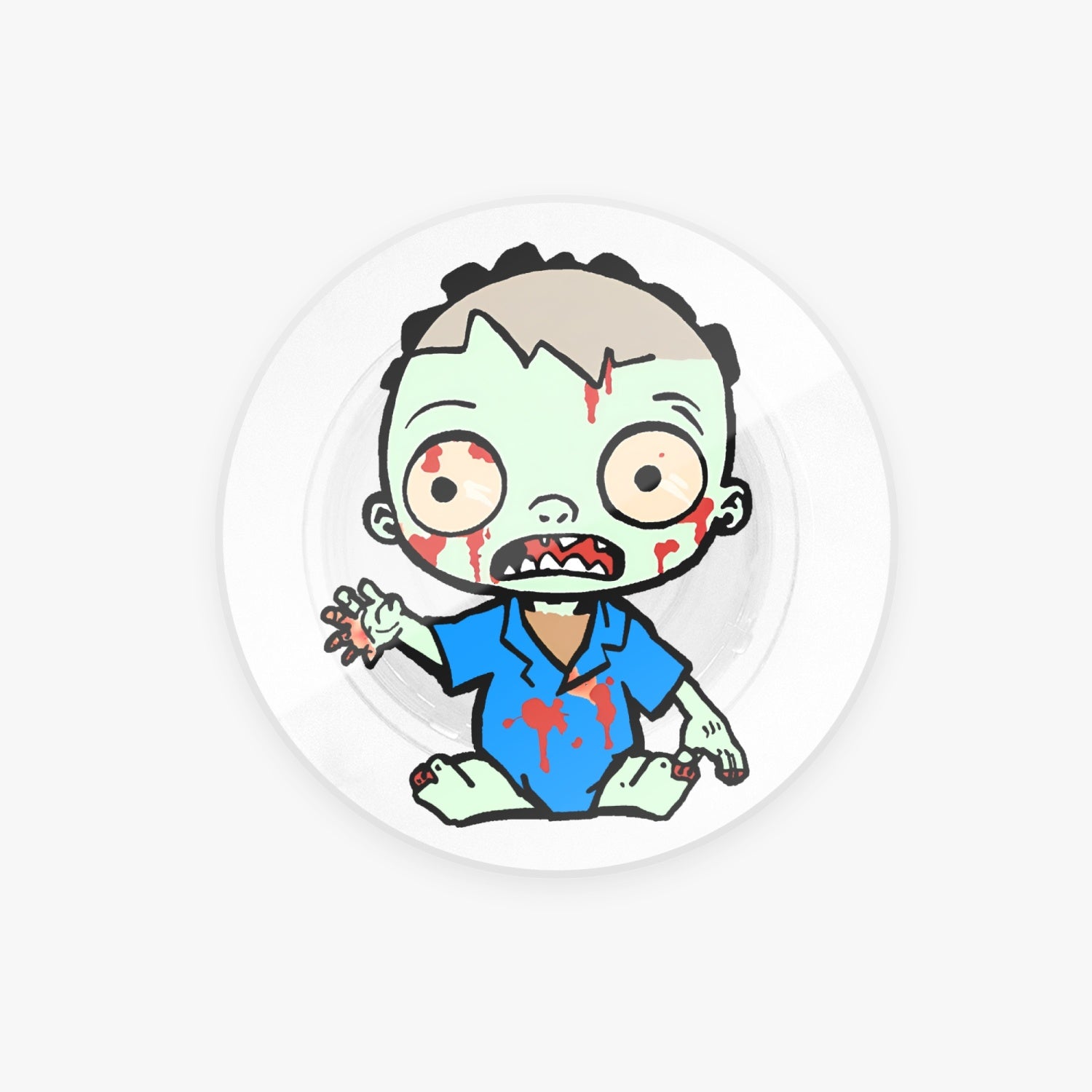 Zombie Baby Greeting Blue - Acrylic Phone Airbag Holder - Circle - pop socket DeRose Seasonal