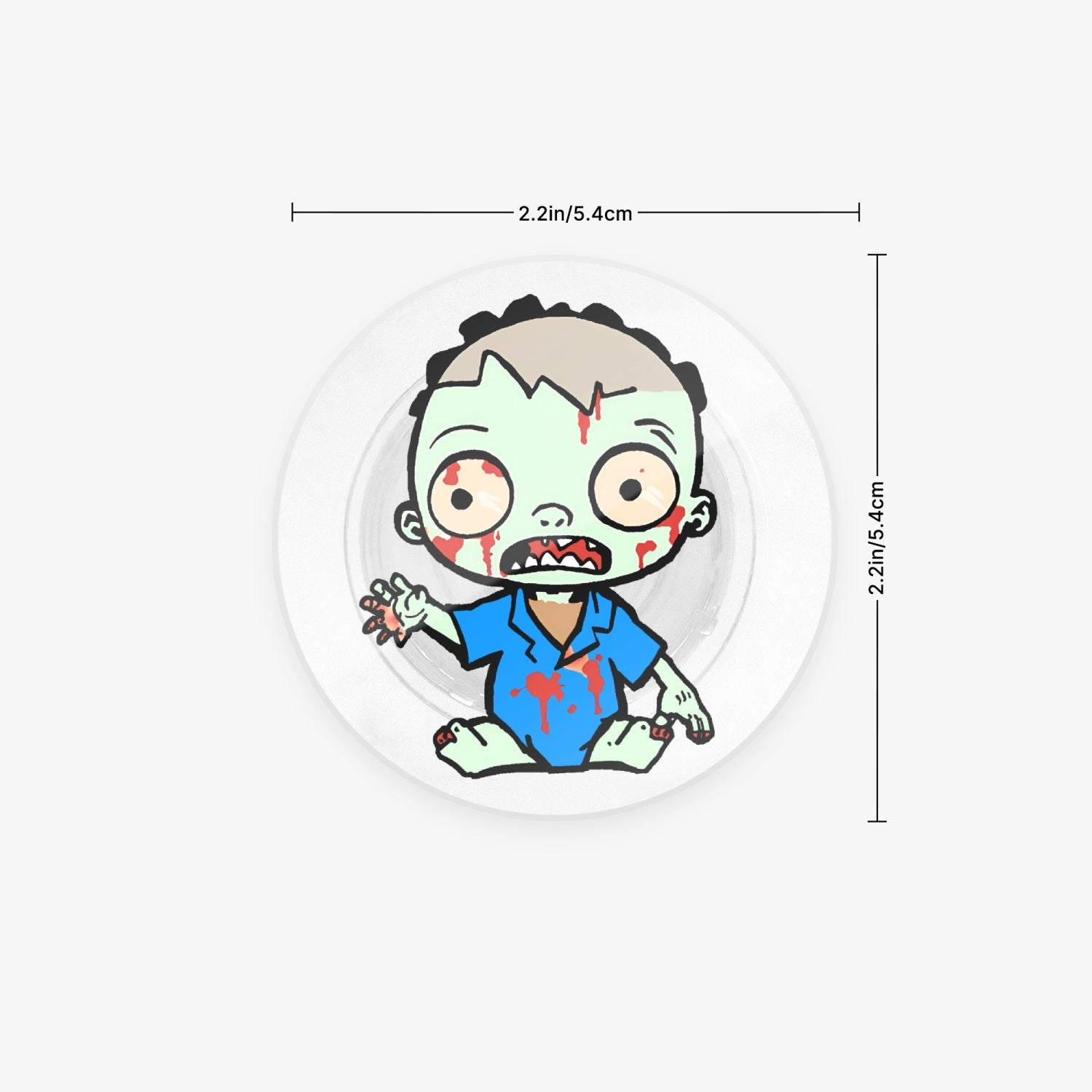 Zombie Baby Greeting Blue - Acrylic Phone Airbag Holder - Circle - pop socket DeRose Seasonal