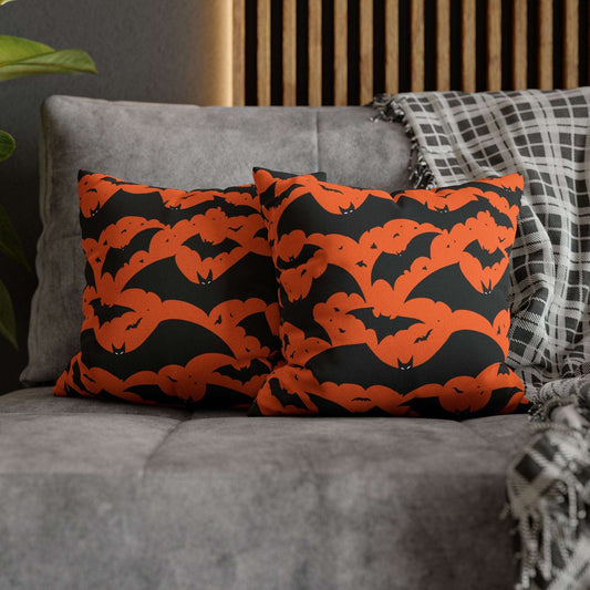 bats Spun Polyester Square Pillowcase DeRose Seasonal